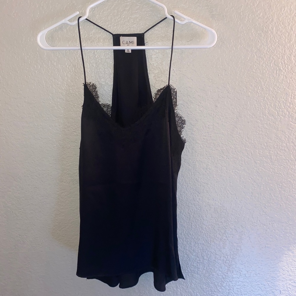Silk Black Cami Razor Back
